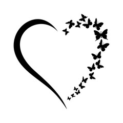 butterfly heart, wall art Illustration