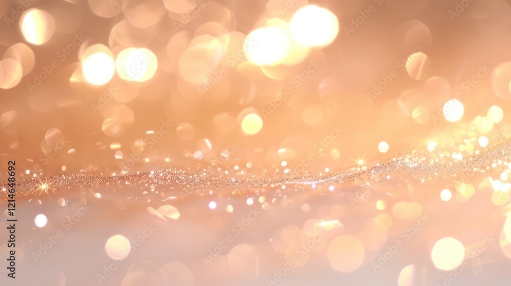 Aufkleber glimmering golden bokeh background with sparkling lights creating a dreamy atmosphere