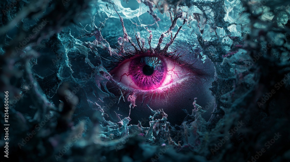 Aufkleber anguished eye glimpse dreamlike realm surreal art ethereal environment close-up view invisible breat