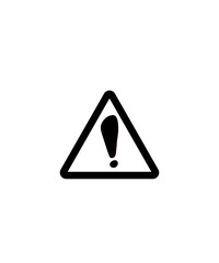 Caution illustration in black on a white background