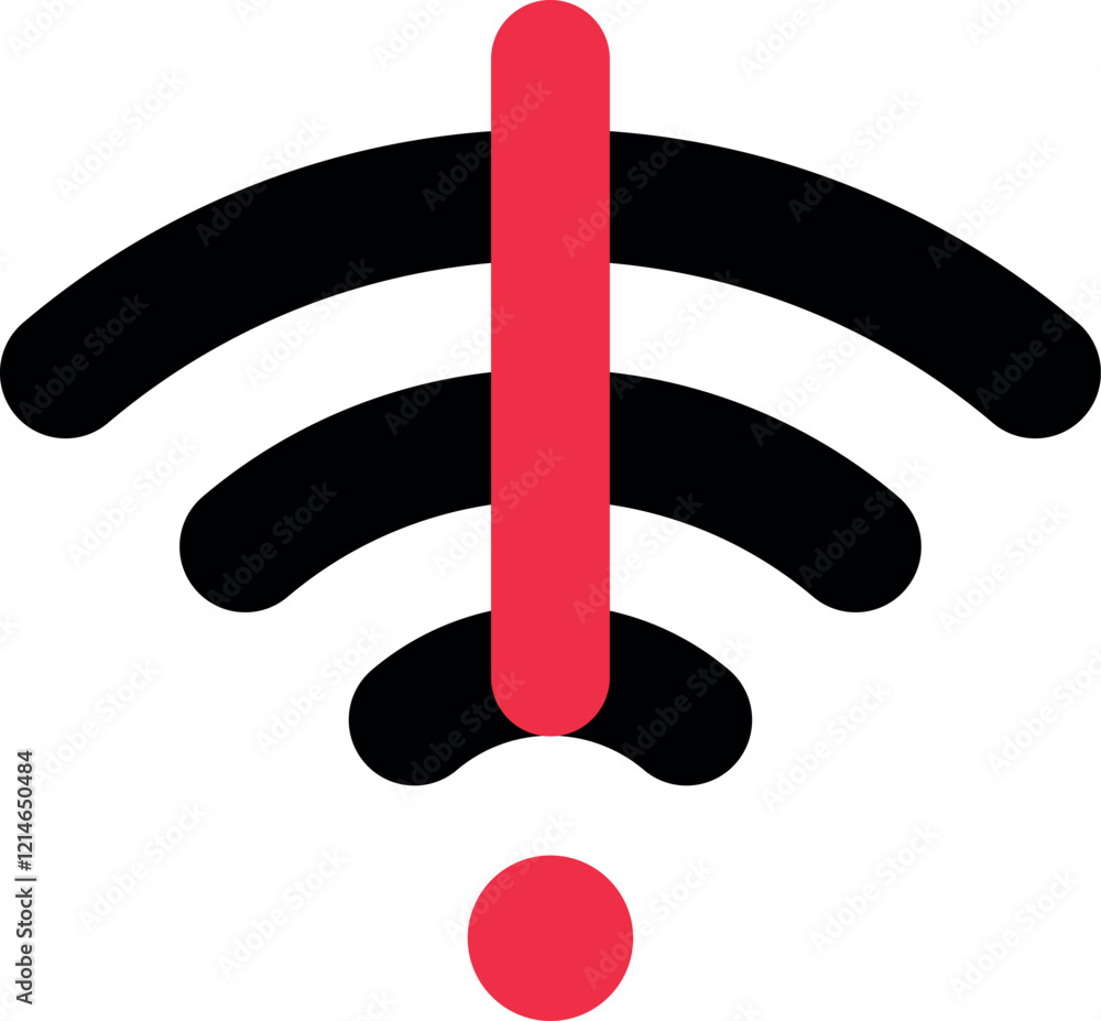 Poster wifi and wireless problem icon , internet error connection warning icon - wi-fi signal sign with exc