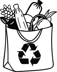 Recycling Bag Graphic for Sustainable Living Projects