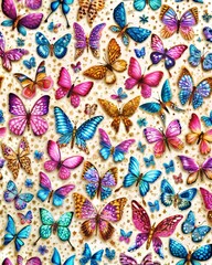 Naklejka premium multicolor butterfly on white background 