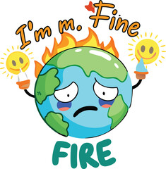 I'm Fine: Creative Earth-Themed Vector Design