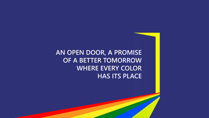 LGBT Pride Rainbow Light Shines Through an Open Door