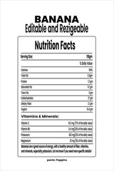 Banana nutrition facts, nutrition facts label, supplement facts, banana label Nutrition facts