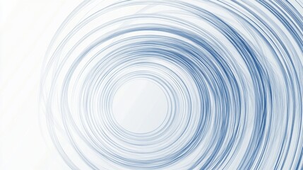Abstract swirling blue circles on white background.