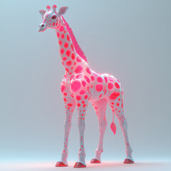 a surreal pink giraffe
