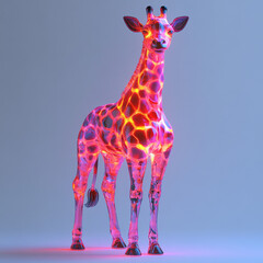 a surreal pink giraffe