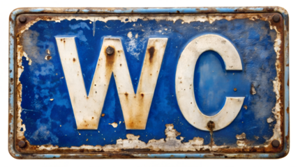 WC sign on a white background