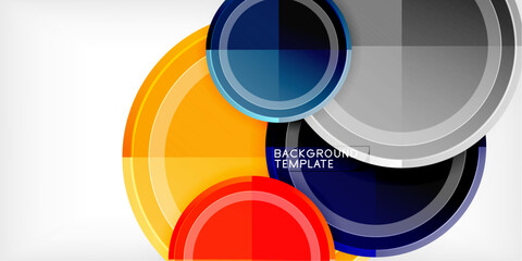 Fototapeta premium Minimal geometric abstract background. Circle triangle design