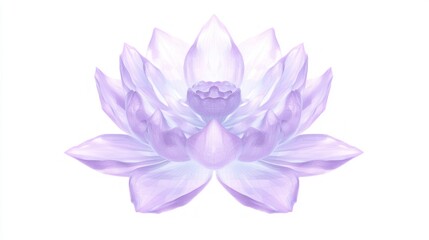 Geometric Beauty: Low-Poly Lotus Bloom in Pastel Purple with Symmetrical Petals, Soft Cinematic Lighting, Ultra-Detailed Illustration
