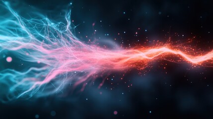 Naklejka premium Dynamic energy flow light effects abstract space digital dark environment artistic concept