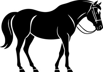 Elegant Silhouette of a Horse with Bridle Vector
