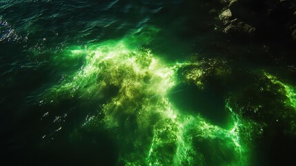 Vibrant Ocean Patterns with Illuminating Light Effects