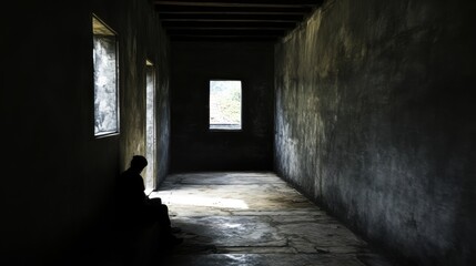 Evacuation Shelter Scene with Soft Light and Families