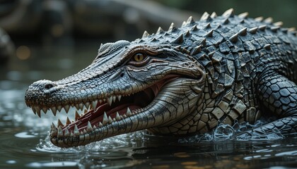 Fototapeta premium A crocodile with the predatory instincts and pack mentality of a wolf.