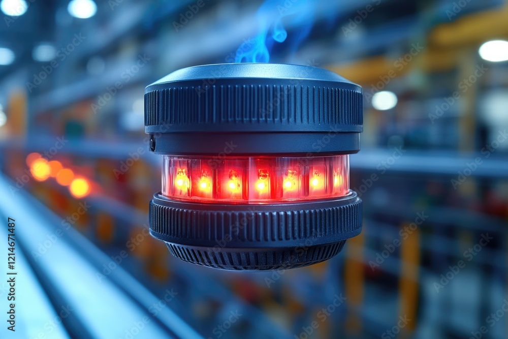 Poster close-up view of a traffic light with red lights illuminated