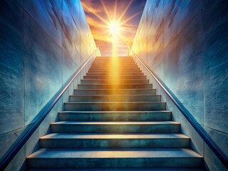 Fototapeta premium Abstract Staircase Ascending to Light, Conceptual Photography