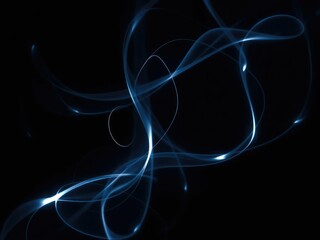 Ethereal tendrils of pale blue and silver light writhe and pulse in the darkness, aurora borealis, dark skies, starry night