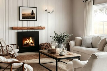 Rustic charm and comfort in a cozy interior space.
