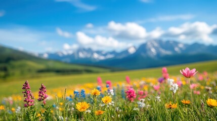 Wildflower blooming in the mountains nature scenic view springtime serenity