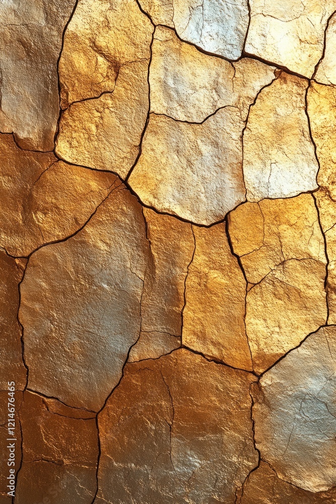 Aufkleber a close-up view of a worn stone wall with visible cracks, suitable for use in historical or rustic-t