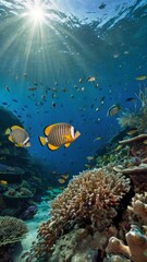 Naklejka premium coral reef with fish