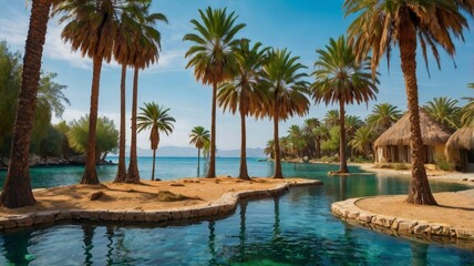 Fototapeta premium pool with trees