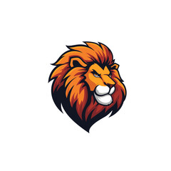 Lion mascot logo icon flat vector design