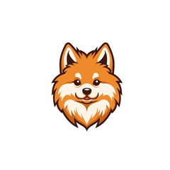 Cute dog mascot logo icon flat vector design