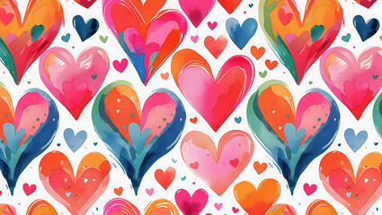 Seamless pattern with heart shape wishing card