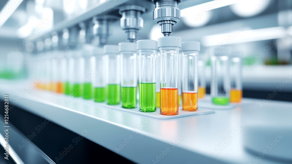 Poster algae research experiment laboratory setting scientific study controlled environment close-up viewpo