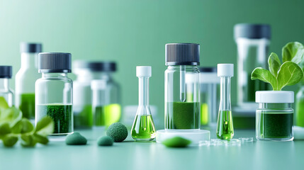 Exploring algae research in a laboratory setting green innovations in environmental science close-up viewpoints and experimentation for sustainable solutions