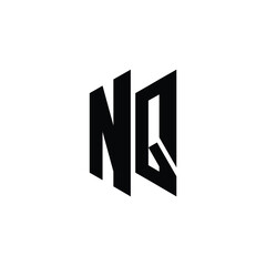 NQ monogram logo design letter text name symbol monochrome logotype alphabet character simple logo