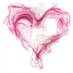 An abstract pink heart banner, flowing shapes and soft gradients, artistic style, isolated on white background