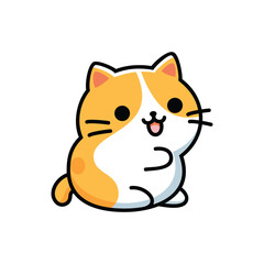 isolated cute cat cartoon vector