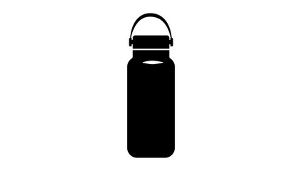 sport water bottle , black isolated silhouette