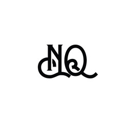 NQ monogram logo design letter text name symbol monochrome logotype alphabet character simple logo