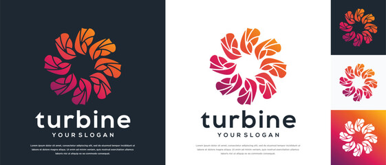 Wind turbine logo design. Turbine logo template © Artmas