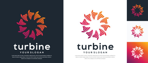 Wind turbine logo design. Turbine logo template © Artmas