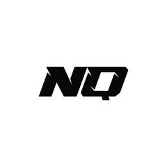 Fototapeta premium NQ monogram logo design letter text name symbol monochrome logotype alphabet character simple logo