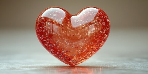 Fototapeta premium A red heart-shaped object sits on top of a table, perfect for various uses