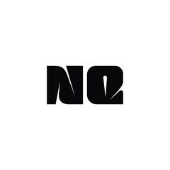 NQ monogram logo design letter text name symbol monochrome logotype alphabet character simple logo