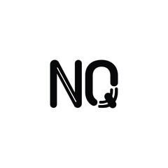 NQ monogram logo design letter text name symbol monochrome logotype alphabet character simple logo