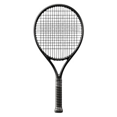 Professional tennis racket black graphite design sport equipment isolated transparent background