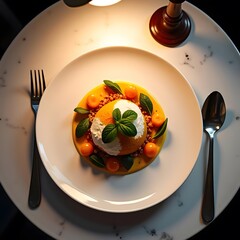 Meticulously Plated Cuisine in Elegant Ambiance