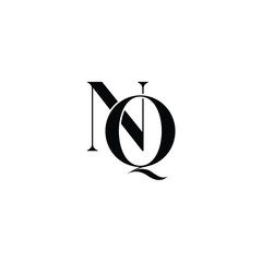 NQ monogram logo design letter text name symbol monochrome logotype alphabet character simple logo