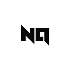 Obraz premium NQ monogram logo design letter text name symbol monochrome logotype alphabet character simple logo
