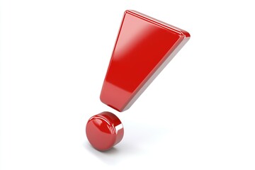 A single red exclamation mark on a white background, suitable for alerting or warning purposes
